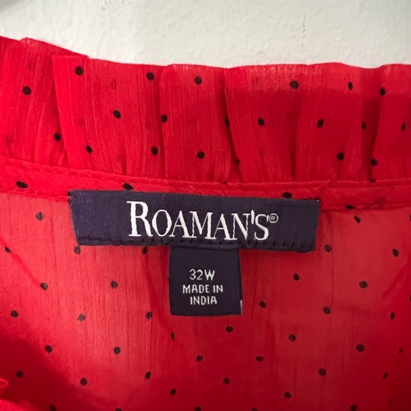 NEW Roaman's Women's Plus Size Ruffle Blouse Size: 32w - Picture 5 of 5